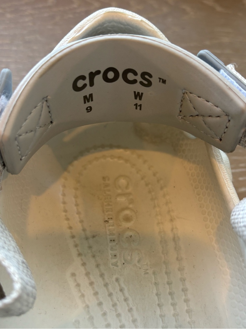 CROCS White Wave-Textured Sandals with Back Strap - Picture 2 of 5